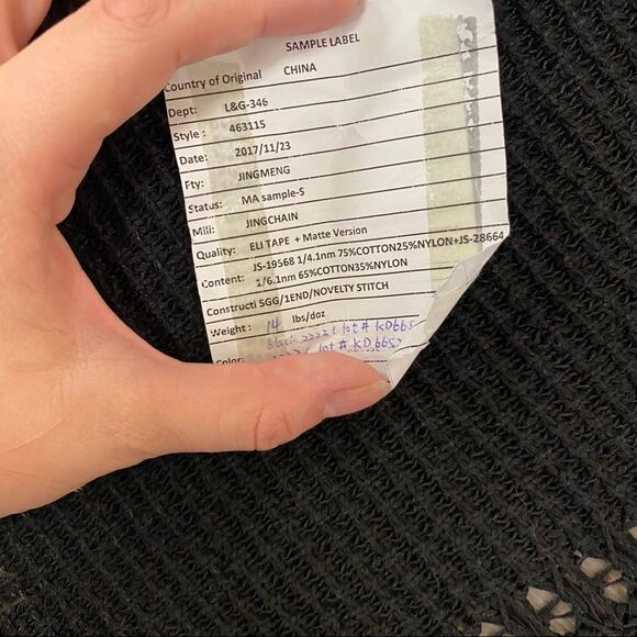 LOU & GREY Fringe Cardigan Sample Black Size M - Picture 8 of 8